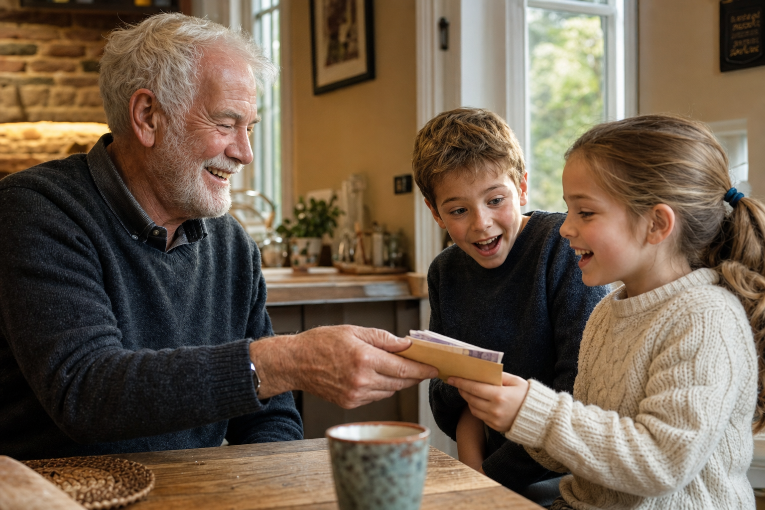 Grandfather with grandchildren
