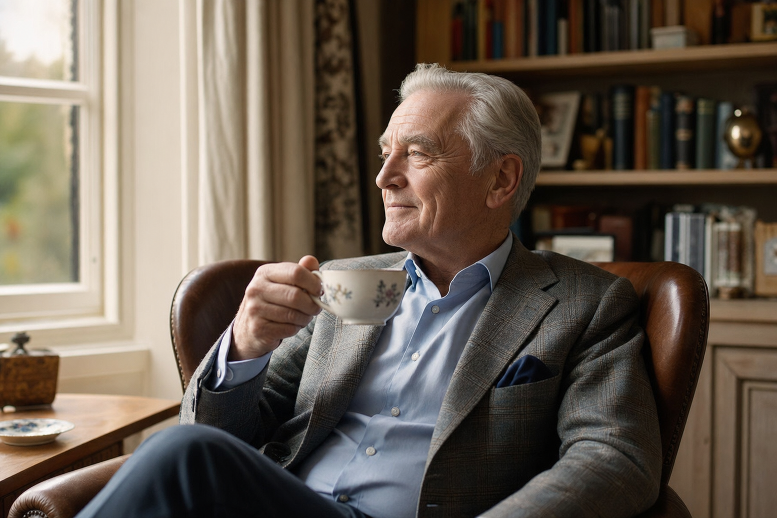 Man relaxing at home